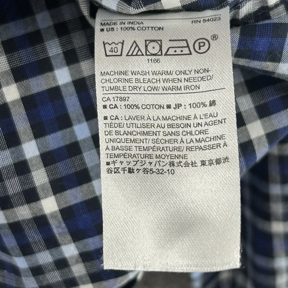 Banana Republic Shirt Men Size Large 100% Organic Cotton Plaid Long Sleeve‎